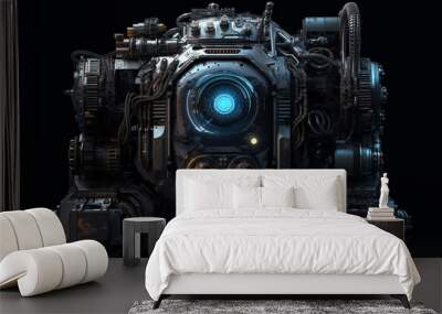 Front view of futuristic rugged menpo, technical and strong gear. Wall mural