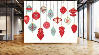 Christmas Ornaments,Christmas Balls Decorations,Christmas Hanging Decoration set. Wall mural