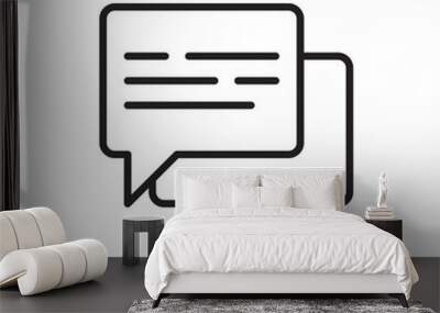 Chat thin line icon, two speech bubbles. Modern vector illustration. Wall mural