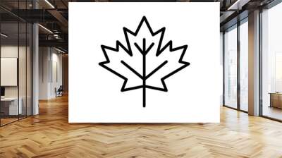 Maple leaf thin line icon. Modern vector illustration, symbol of autumn. Wall mural