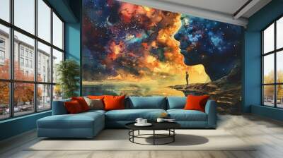 Explore the theme of Awakening by creating a scifi inspired piece that s a sense of wonder and discovery Wall mural