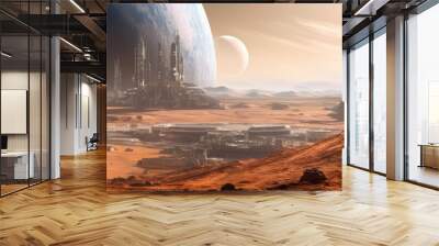 Space tourism packages to witness the terraforming of new worlds, featuring guided tours by androids Wall mural