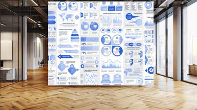 Bundle infographic elements data visualization vector design template. Can be used for steps, business processes, workflow, diagram, flowchart concept, timeline, marketing icons, info graphics. Wall mural