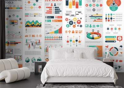 Infographic elements data visualization vector Wall mural