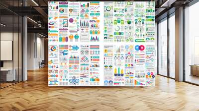 Set of infographic elements data visualization vector design template. Can be used for steps, options, business process, workflow, diagram, flowchart concept, timeline, marketing icons, info graphics. Wall mural