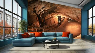 huge deep cave Wall mural