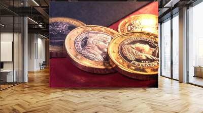 Euro coins cents of different denominations Wall mural