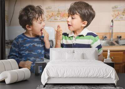 kids making cookies Wall mural