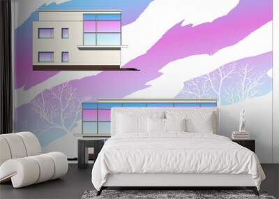 pink architecture Wall mural