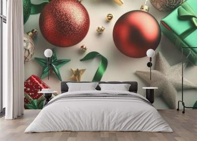 The Colorful Holiday Decorations Wall mural