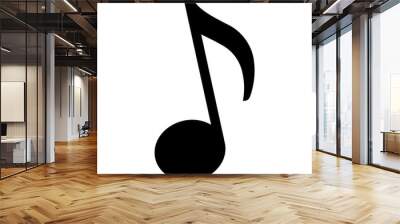 A large musical note symbol in the center. Isolated black symbol Wall mural