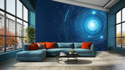 Abstract technology background with circles. Colorful circles create a captivating and vibrant design. Wall mural