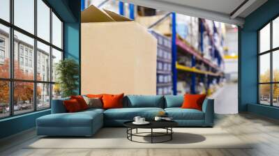  warehouse with boxes Wall mural