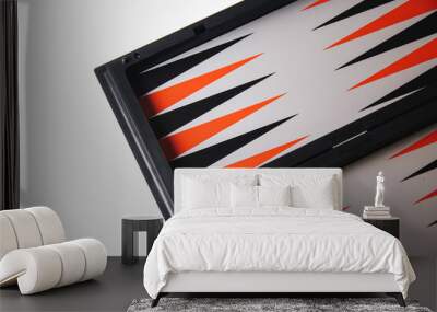 backgammon board and pieces on a white background Wall mural