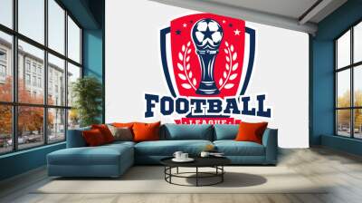 Soccer football logo, emblem designs templates on a light background Wall mural