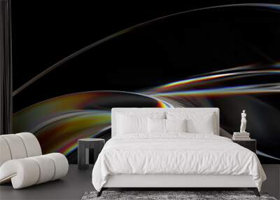 3d render of glass object with dispersion and iridescent effects. Realisitc light splitting. Luxury and modern background. Wall mural