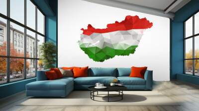 Hungary map with national flag Wall mural