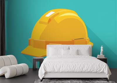 Construction Helmet in cartoon, doodle style. Image for t-shirt, web, mobile apps and ui. Isolated 2d vector illustration in logo, icon, sketch style, Eps 10. AI Generative Wall mural