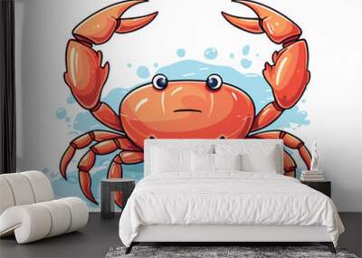 Crab in cartoon, doodle style. Isolated 2d vector illustration in logo, icon, sketch style, Eps 10. AI Generative Wall mural