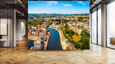 Aerial view of Exeter in summer day Wall mural