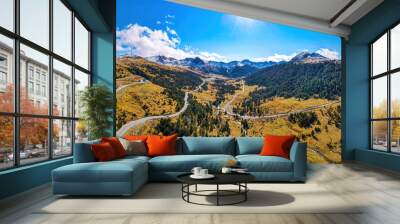 Aerial view of mountain peaks in Andorra, parish of Canillo Wall mural