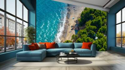 Aerial view of Roca del torn, naturist beach and resort near Tarragona in Spain Wall mural