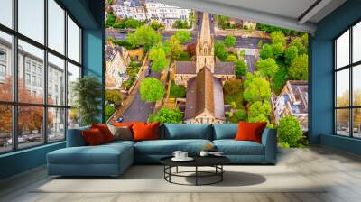 Aerial view of St John’s Church in the morning, London, UK Wall mural