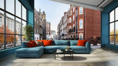 Classic red brick building in Mayfair Wall mural