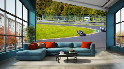 Moto racing in english countryside Wall mural