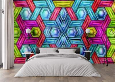 seamless texture of colorful bright abstraction pattern Wall mural