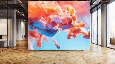 Fluid ink in water with a dreamlike effect, 4K hyperrealistic photo Wall mural