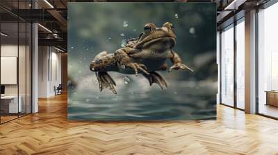 frog on a rock Wall mural