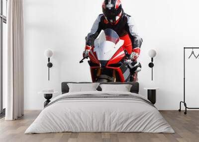 Racer on a sports motorcycle Wall mural