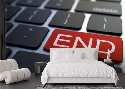 END key on computer keyboard. 3D rendering Wall mural