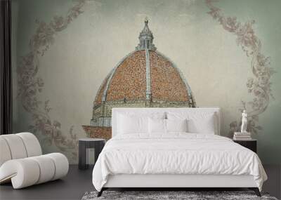 Florence view illustration Wall mural