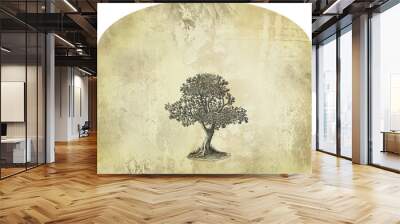 old tree illustration Wall mural