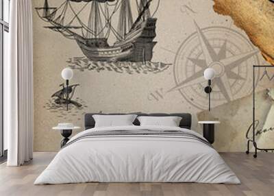 Pirate galion Wall mural