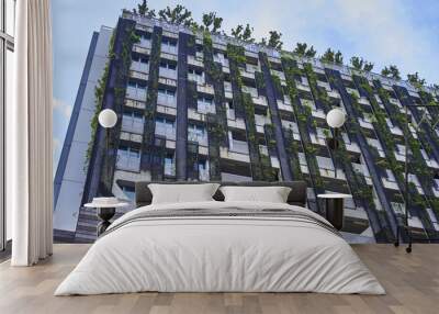 Modern building green eco facade Wall mural