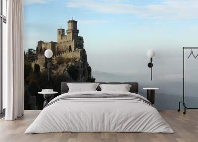 the castle on a mountain in san-marino Wall mural