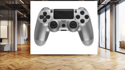 Silver gaming controller isolated on white background. Wall mural