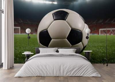 soccer ball on grass Wall mural