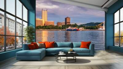 Pittsburgh skyline and Point State Park Wall mural