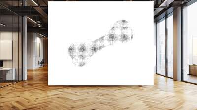 The dog bone symbol filled with black dots. Pointillism style. Vector illustration on white background Wall mural