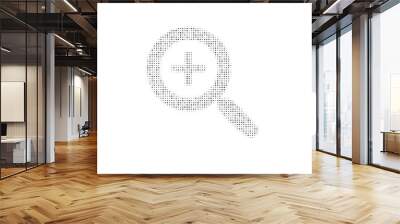 The zoom in symbol filled with black dots. Pointillism style. Vector illustration on white background Wall mural