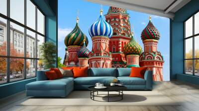 st.basil's cathedral on the red square in moscow Wall mural