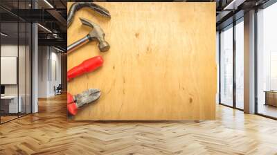 Tools on a wooden background/Tools on a wooden background Wall mural