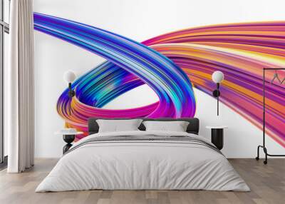 Holographic colored abstract twisted shape for trendy Christmas backgrounds Wall mural