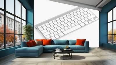 Wireless computer keyboard isolated on white background Wall mural