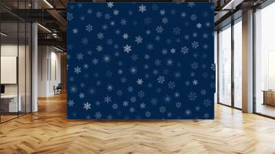 Christmas seamless pattern from snowflakes. New year festive texture for design postcards, invitations, greetings, and clothing. Wall mural