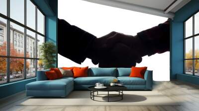 Handshake of two men, businessman and worker - horizontal silhouette Wall mural